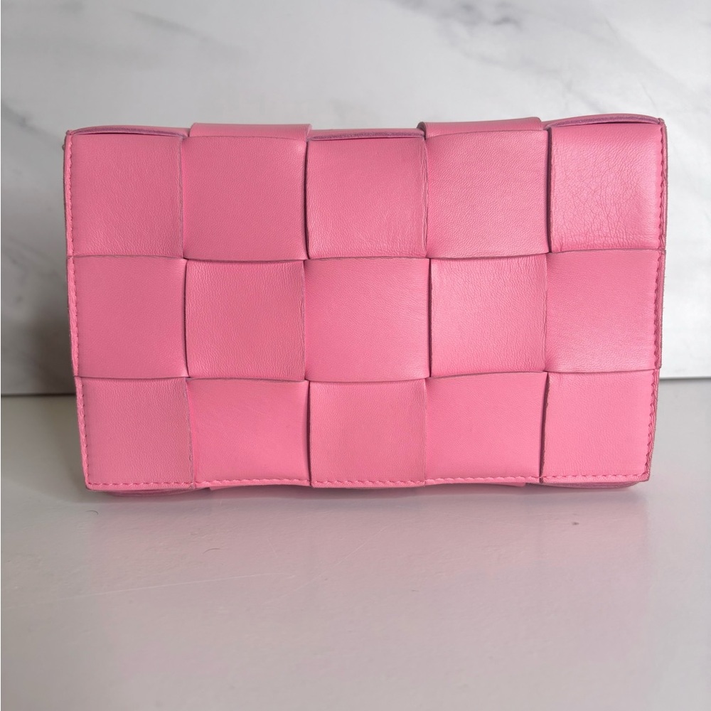 BOTTEGA VENETA Small Pink Cassette Crossbody Bag